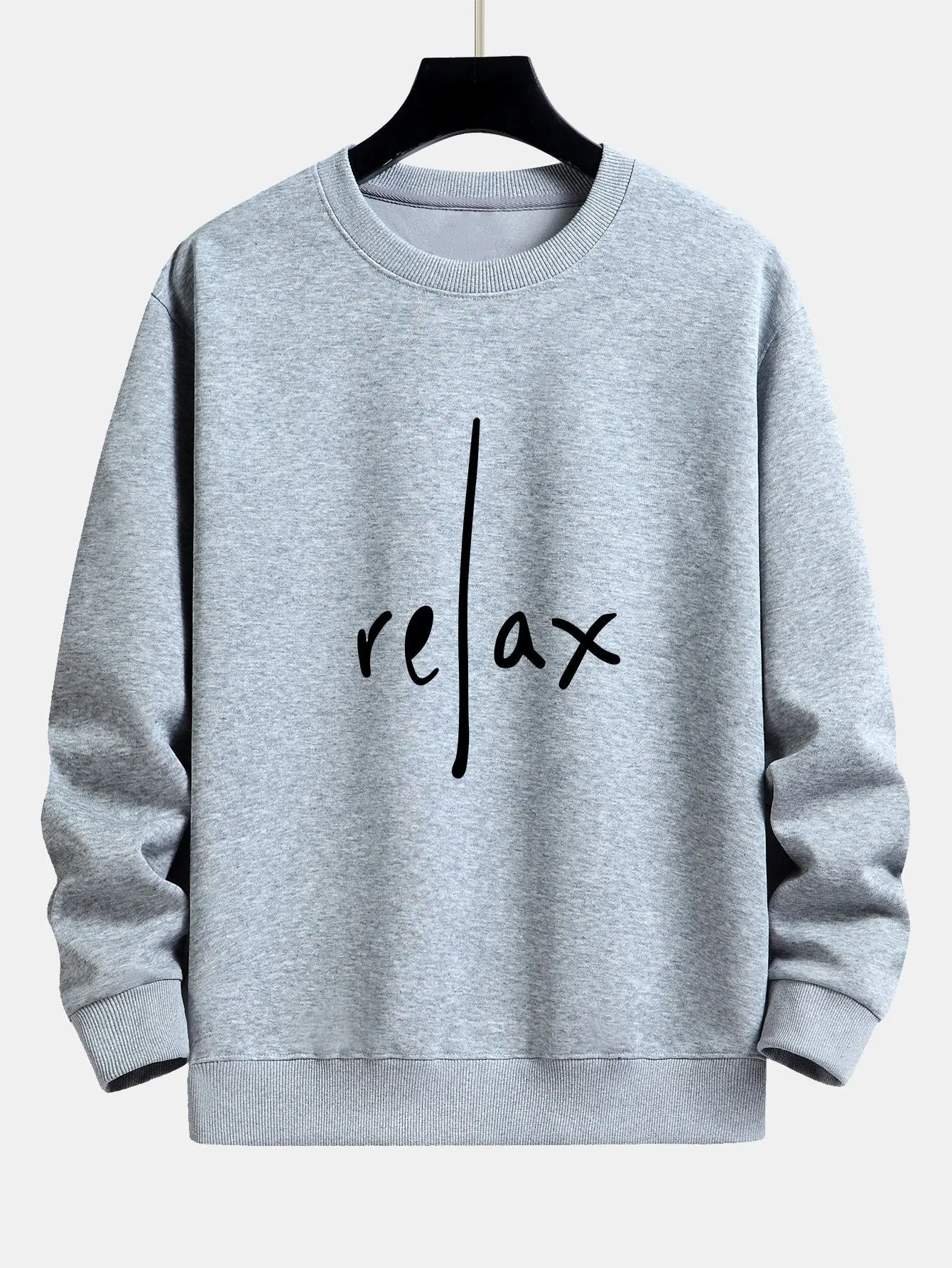 Relax Slogan Print Relax Fit Sweatshirt sold by Hoooyi product image thumbnail 5
