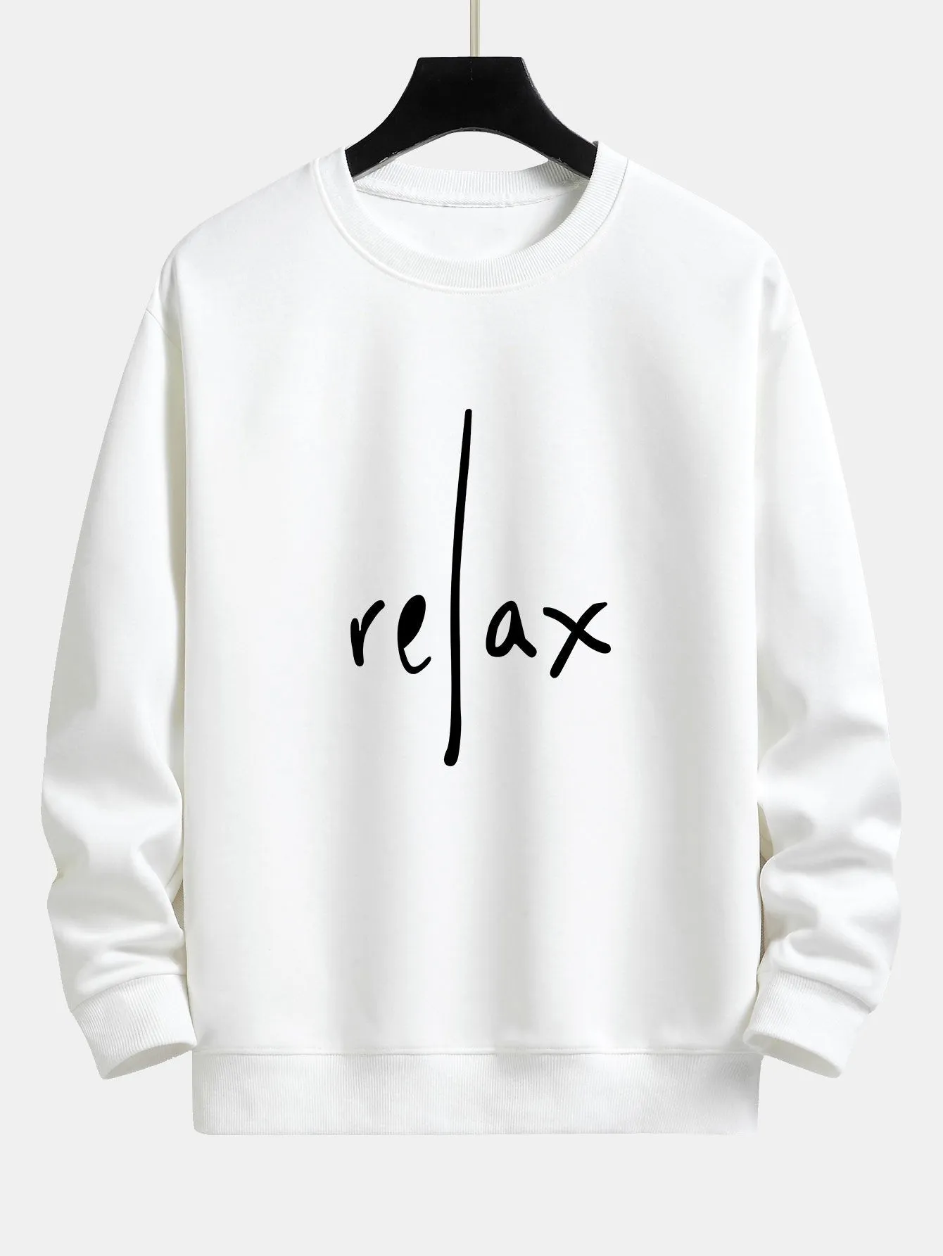 Relax Slogan Print Relax Fit Sweatshirt sold by Hoooyi