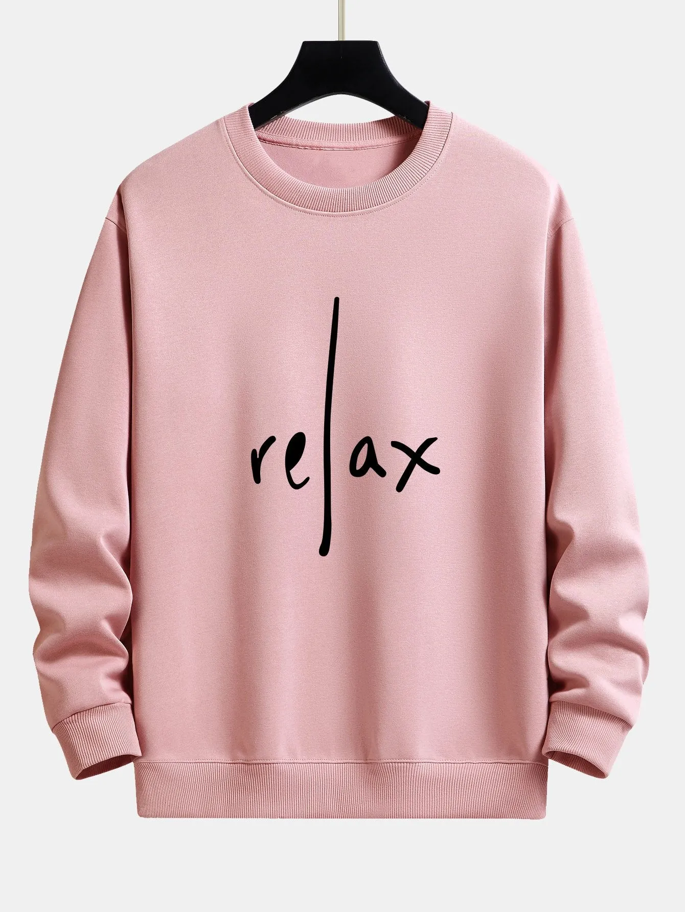 Relax Slogan Print Relax Fit Sweatshirt sold by Hoooyi product image thumbnail 3
