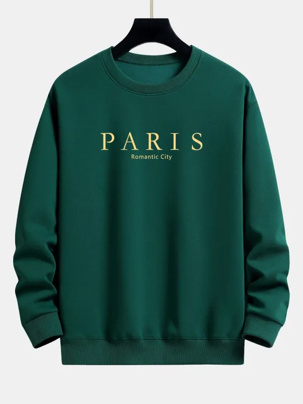 Paris Slogan Print Relax Fit Sweatshirt sold by Hoooyi