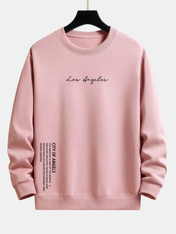 Los Angeles Slogan Print Relax Fit Sweatshirt made by Hoooyi