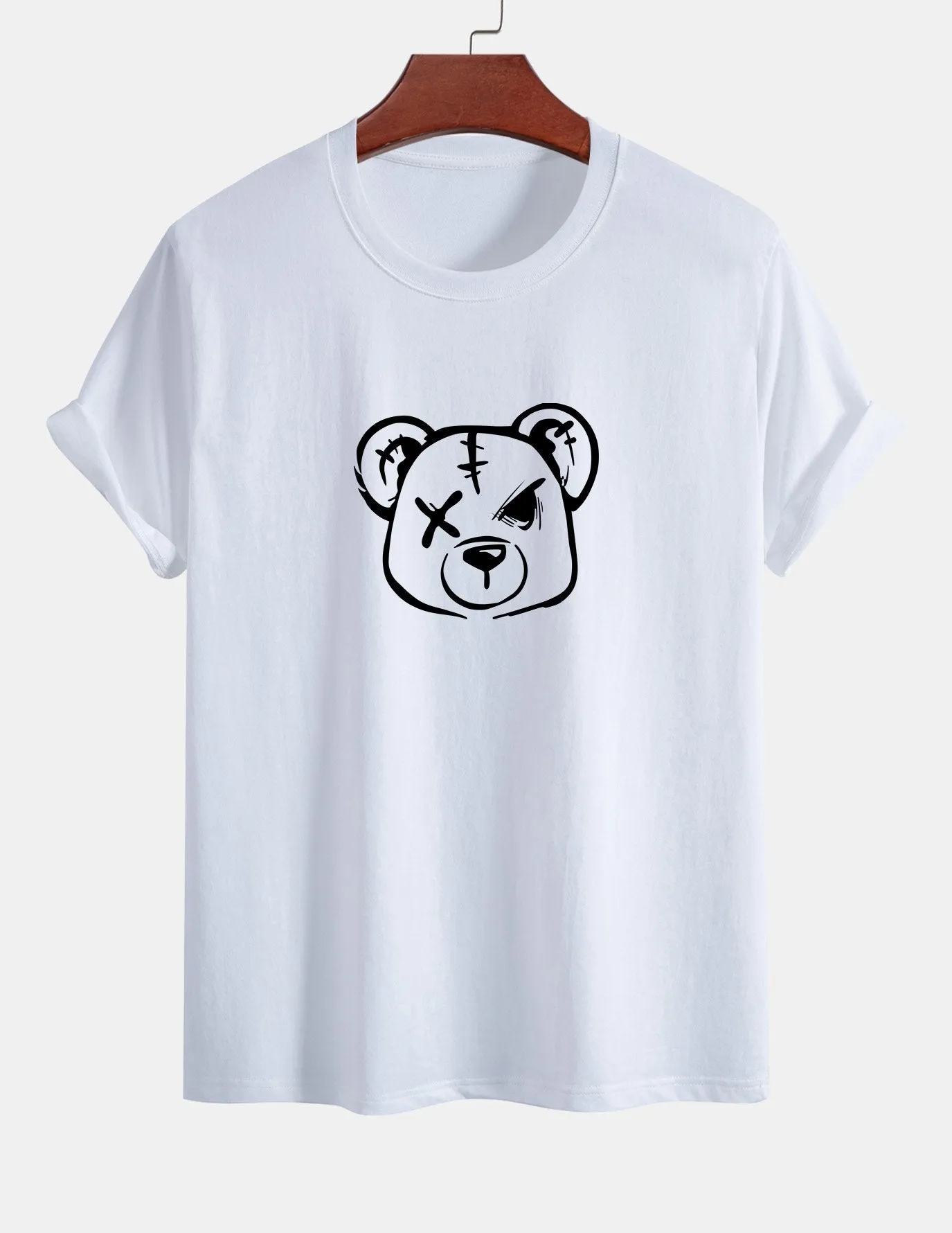 Regular Fit Bear Print Cotton T-Shirt sold by Hoooyi product image thumbnail 2