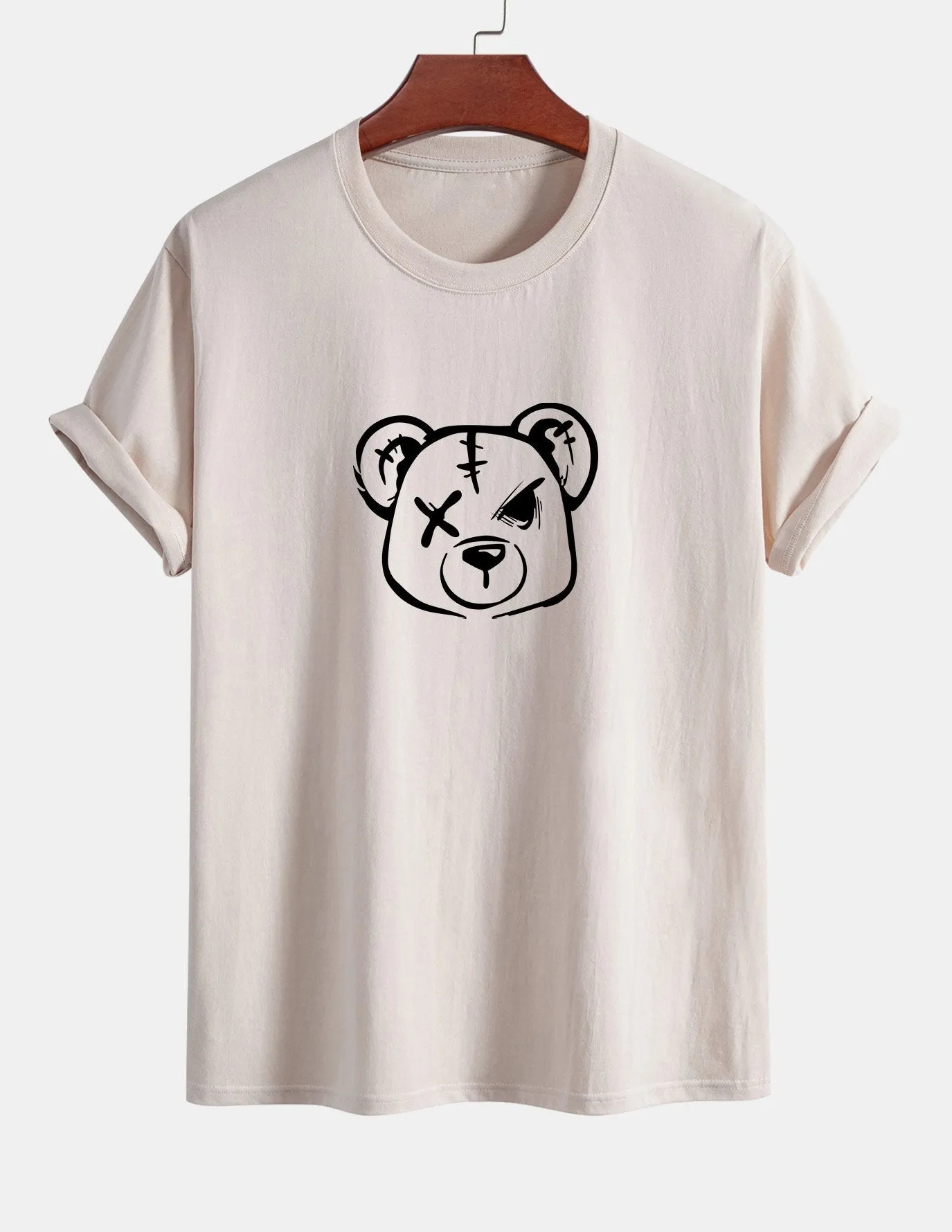 Regular Fit Bear Print Cotton T-Shirt sold by Hoooyi product image thumbnail 3