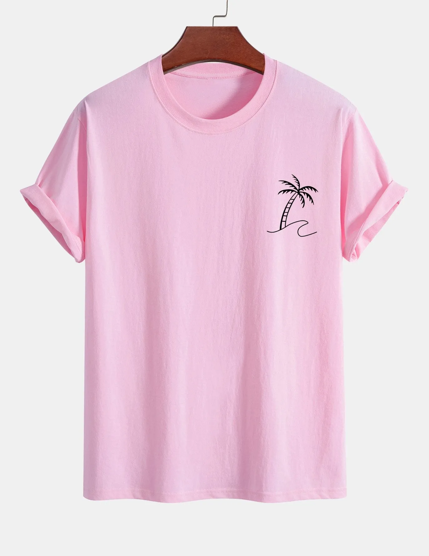 Regular Fit Palm Tree Print Cotton T-Shirt sold by Hoooyi product image thumbnail 5