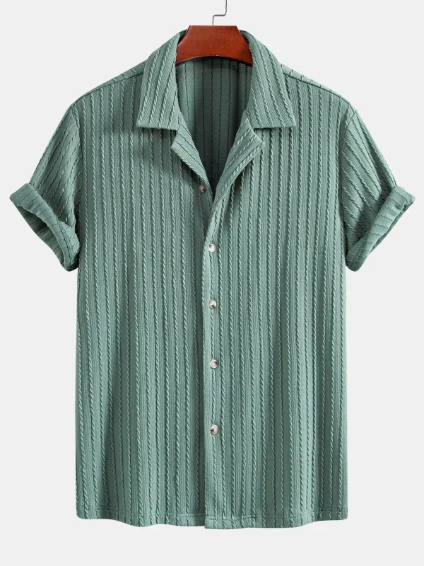 Ribbed Cuban Shirt sold by Hoooyi