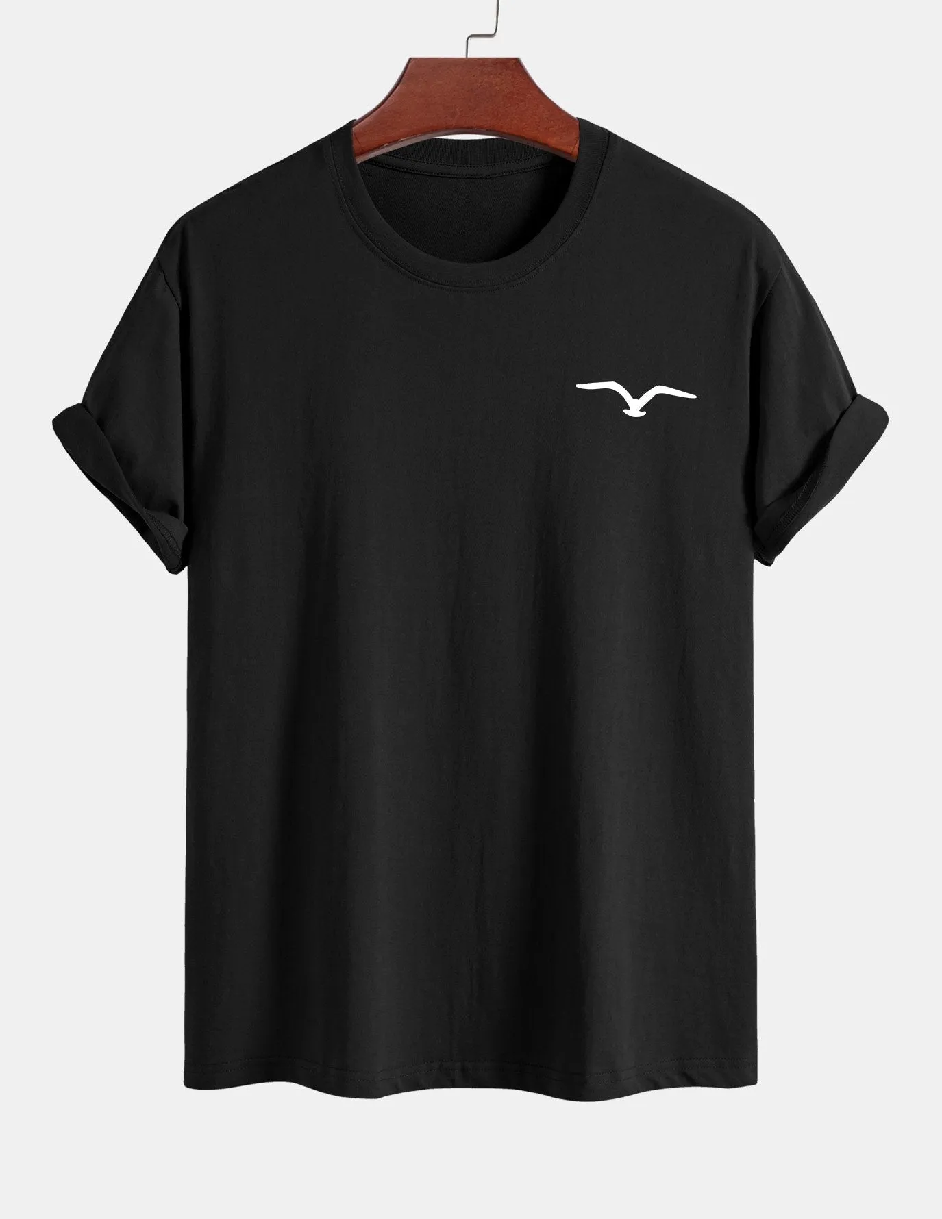 Regular Fit Seagull Print Cotton T-Shirt sold by Hoooyi product image thumbnail 2