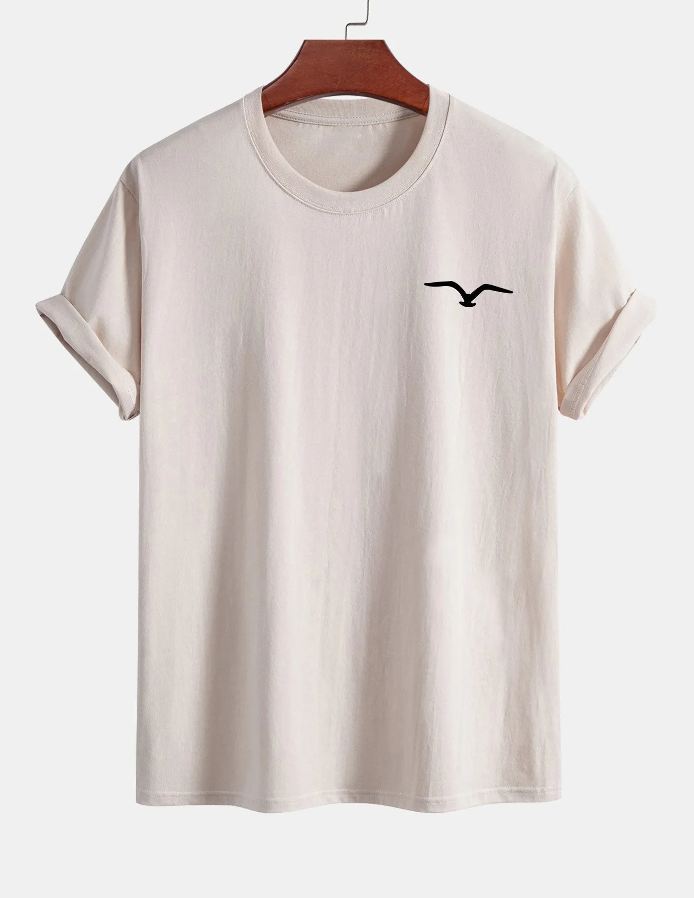 Regular Fit Seagull Print Cotton T-Shirt sold by Hoooyi product image thumbnail 3