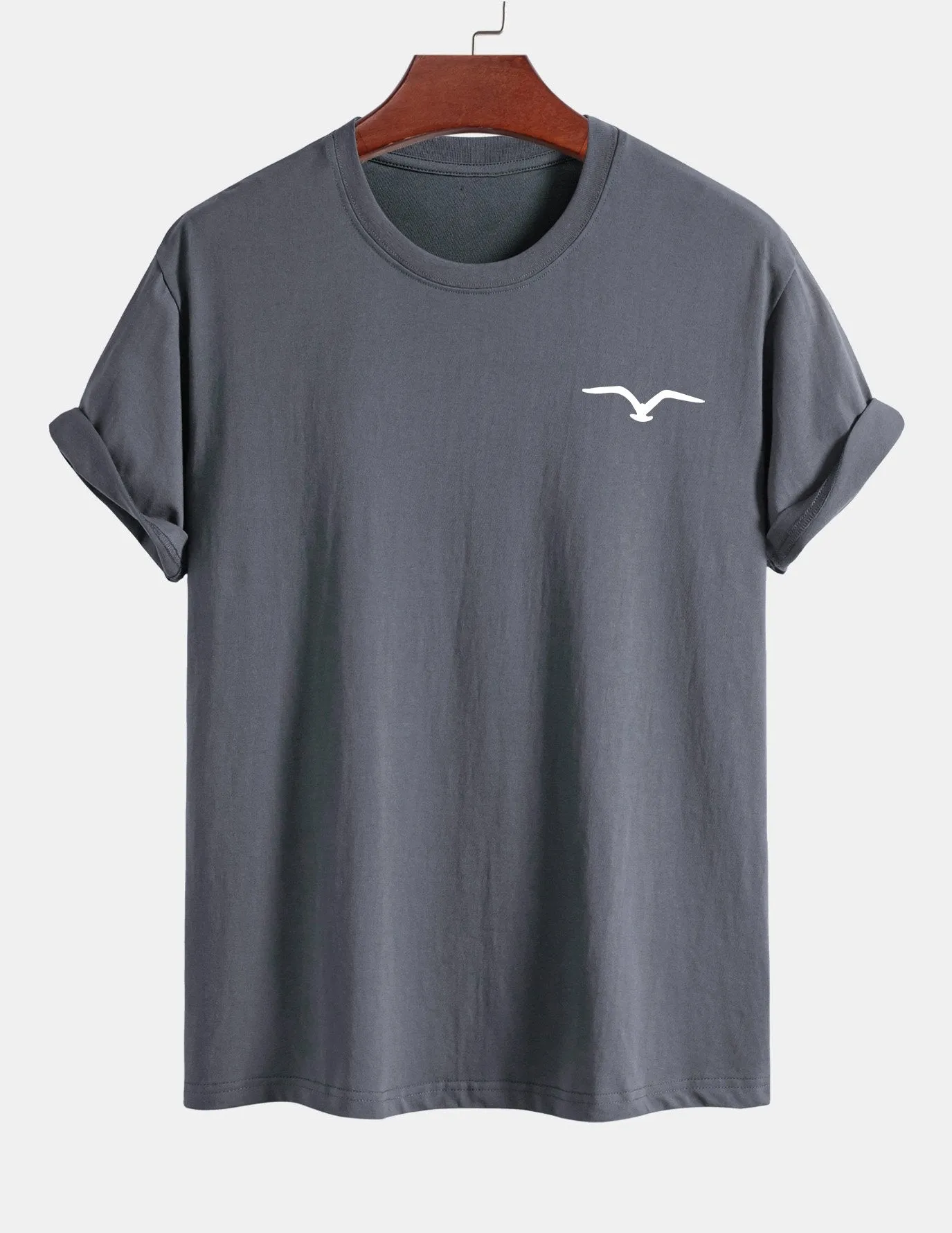 Regular Fit Seagull Print Cotton T-Shirt sold by Hoooyi product image thumbnail 4