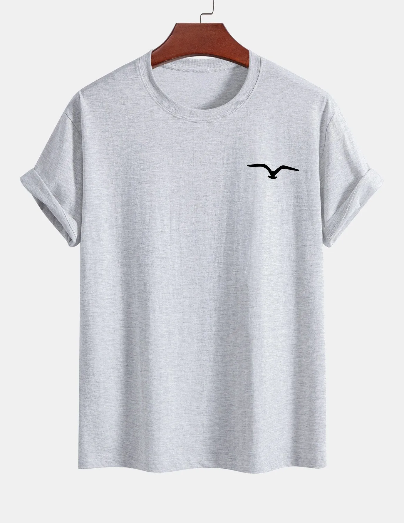 Regular Fit Seagull Print Cotton T-Shirt sold by Hoooyi product image thumbnail 5