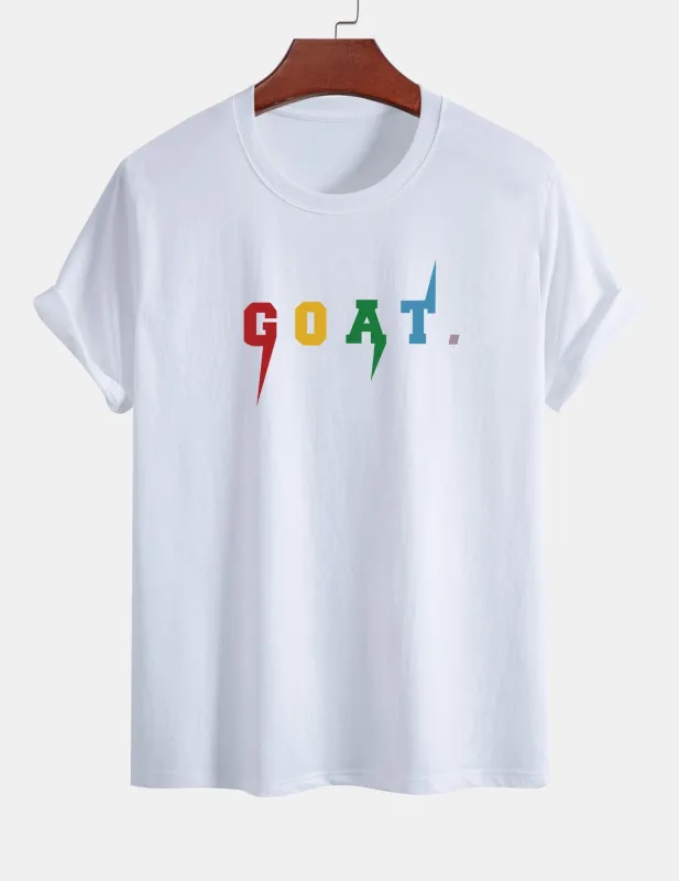 Regular Fit Goat Print Cotton T-Shirt sold by Hoooyi