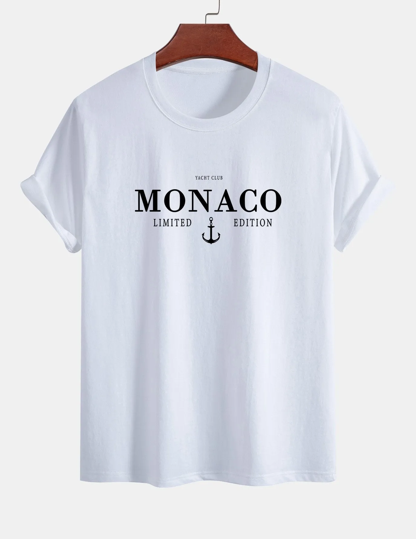 Regular Fit Monaco Slogan Cotton T-Shirt sold by Hoooyi product image thumbnail 3