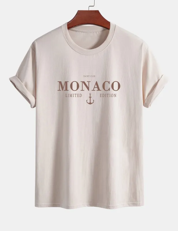 Regular Fit Monaco Slogan Cotton T-Shirt made by Hoooyi