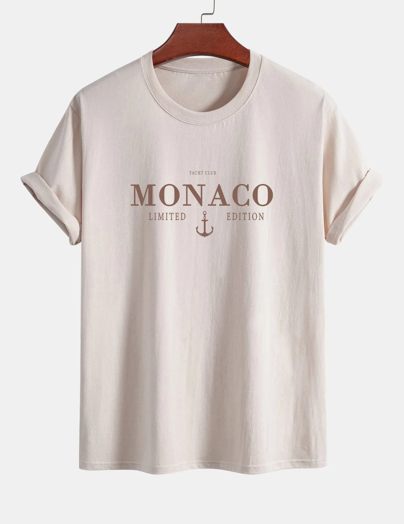Regular Fit Monaco Slogan Cotton T-Shirt sold by Hoooyi