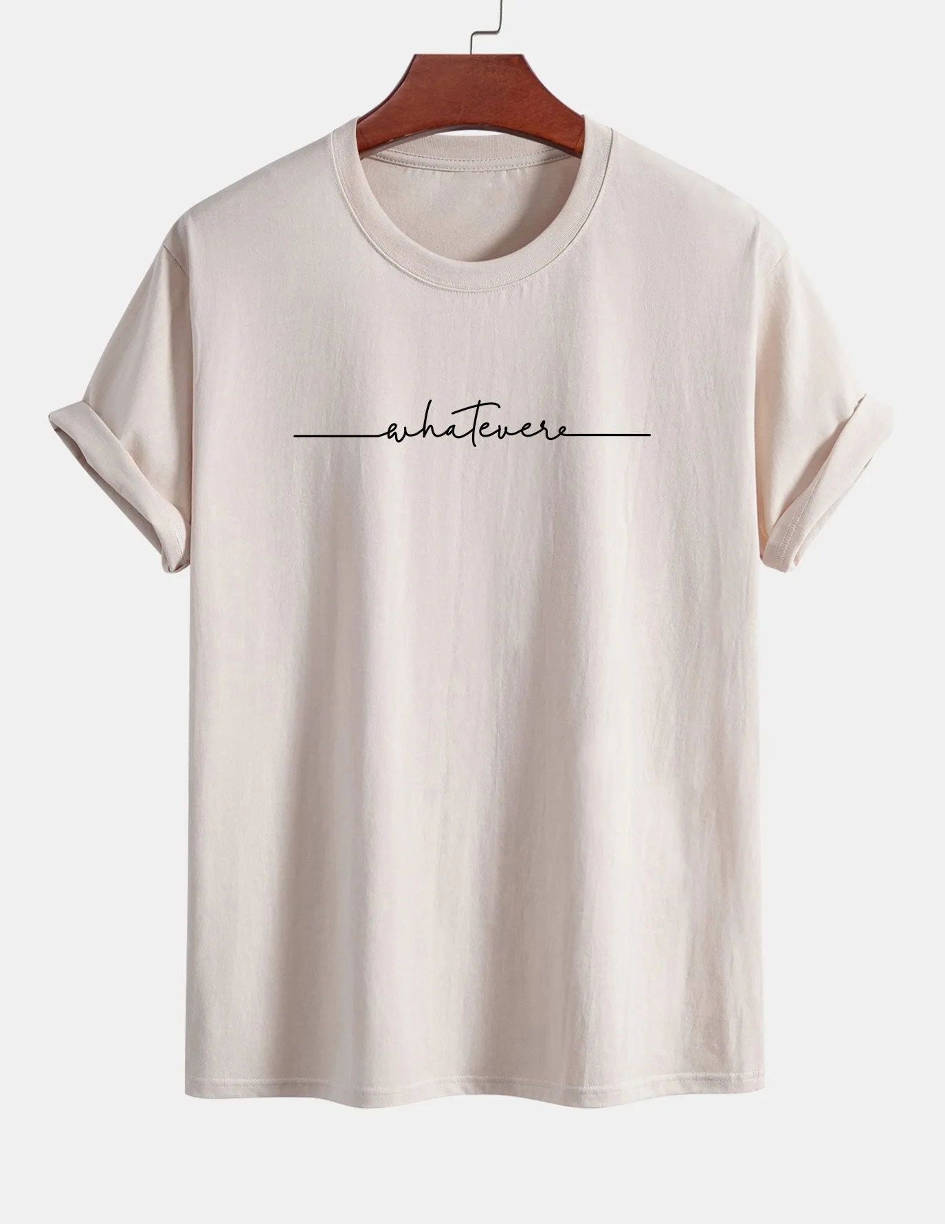 Regular Fit Slogan Print Cotton T-Shirt sold by Hoooyi product image thumbnail 5