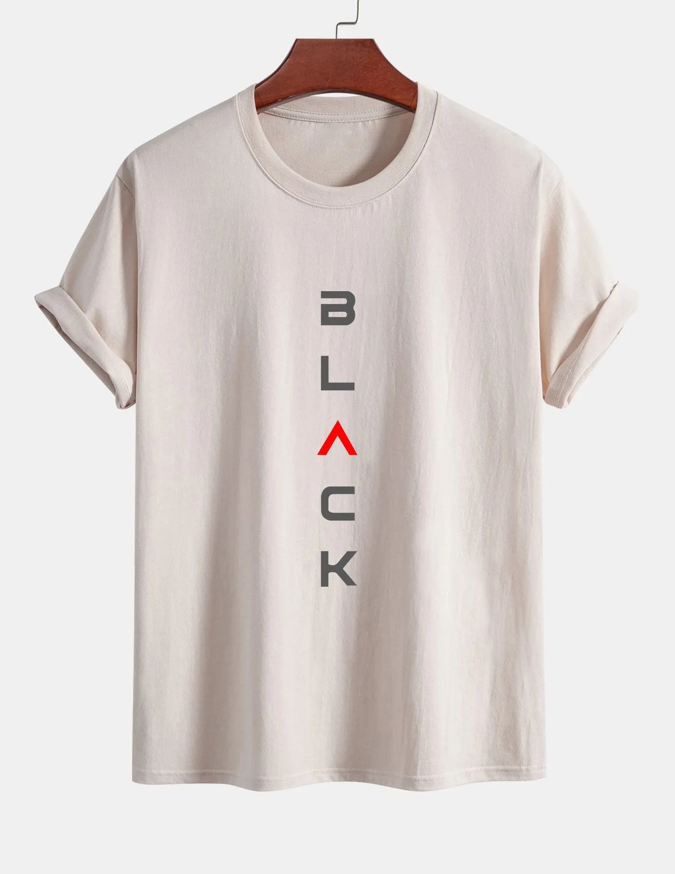 Regular Fit Black Print Cotton T-Shirt sold by Hoooyi product image thumbnail 4