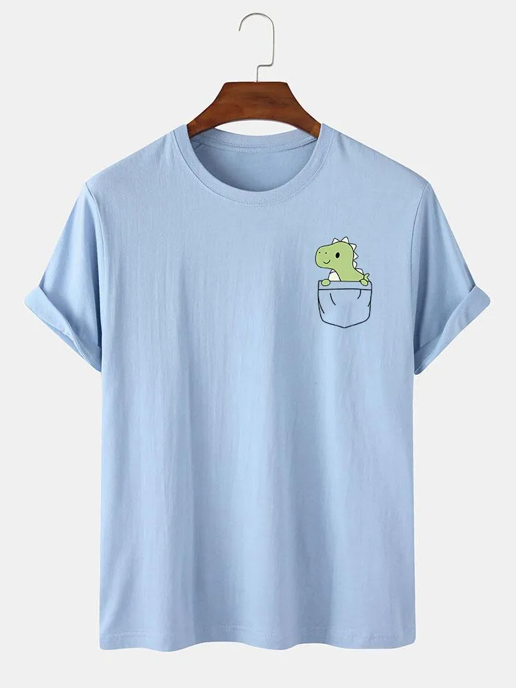 Pocket Dinosaur Print T-Shirt sold by Hoooyi product image thumbnail 5