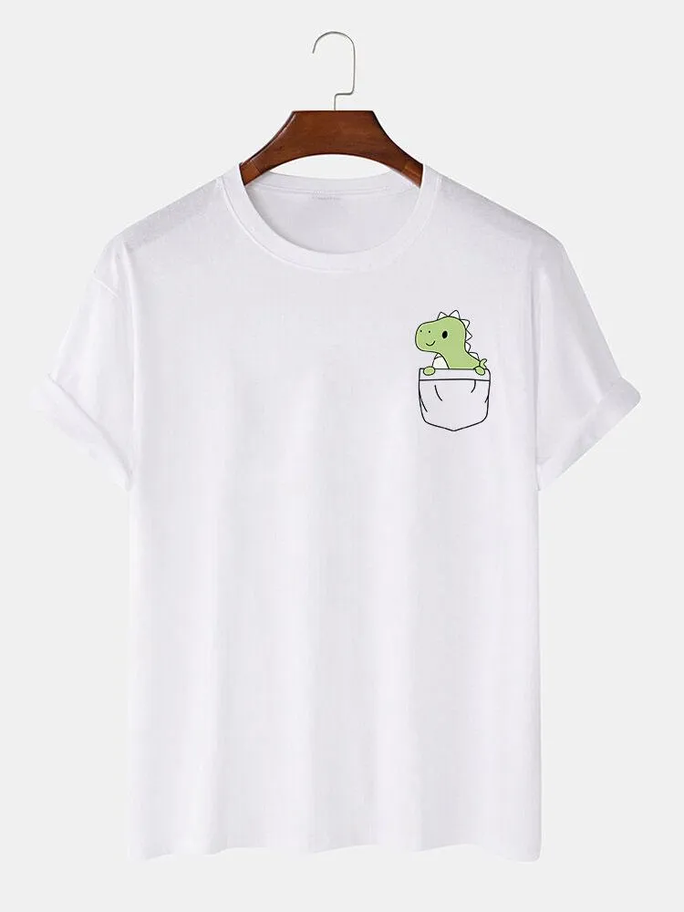 Pocket Dinosaur Print T-Shirt sold by Hoooyi product image thumbnail 2