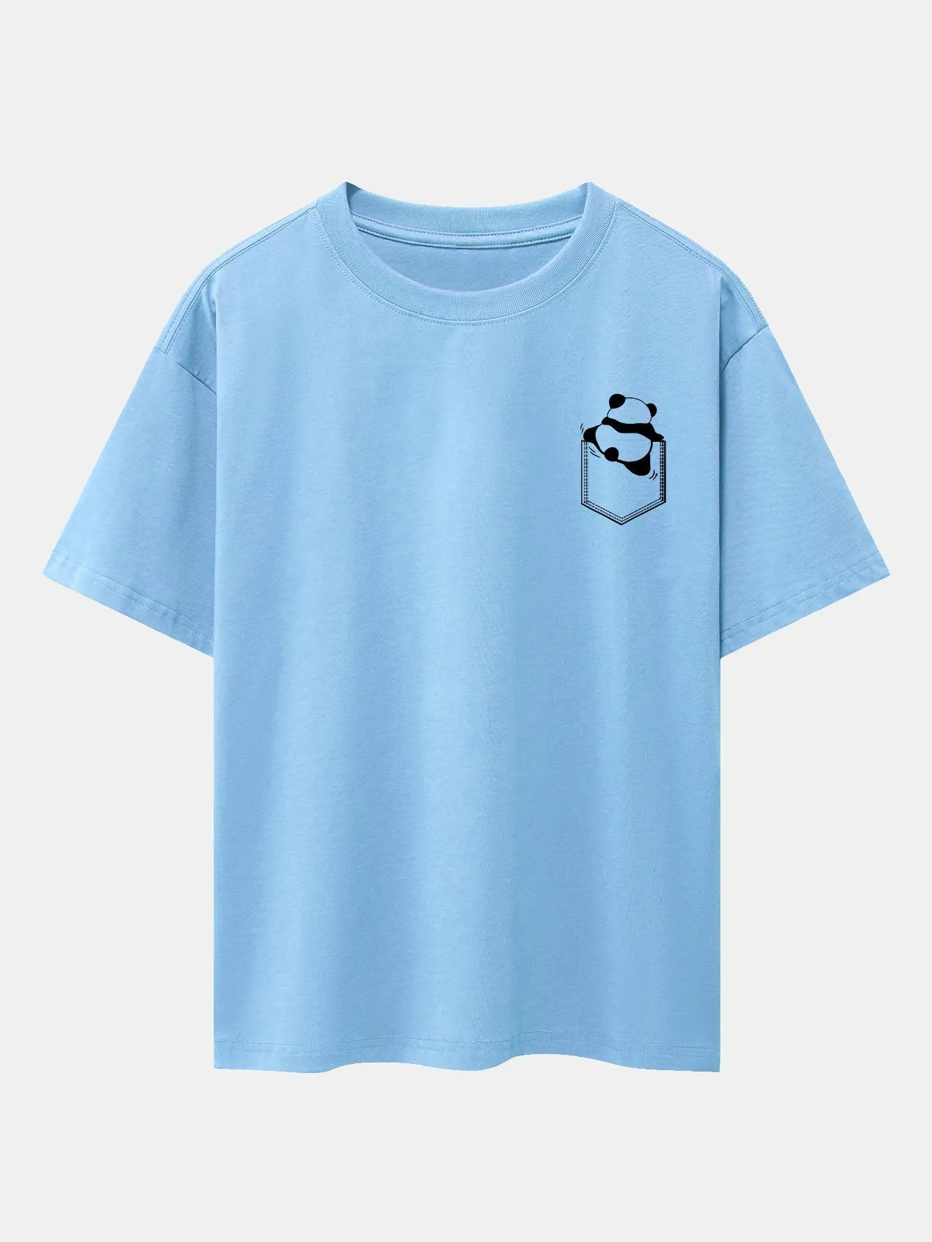 Pocket Panda Print Drop Shoulder Oversize T-Shirt sold by Hoooyi product image thumbnail 4