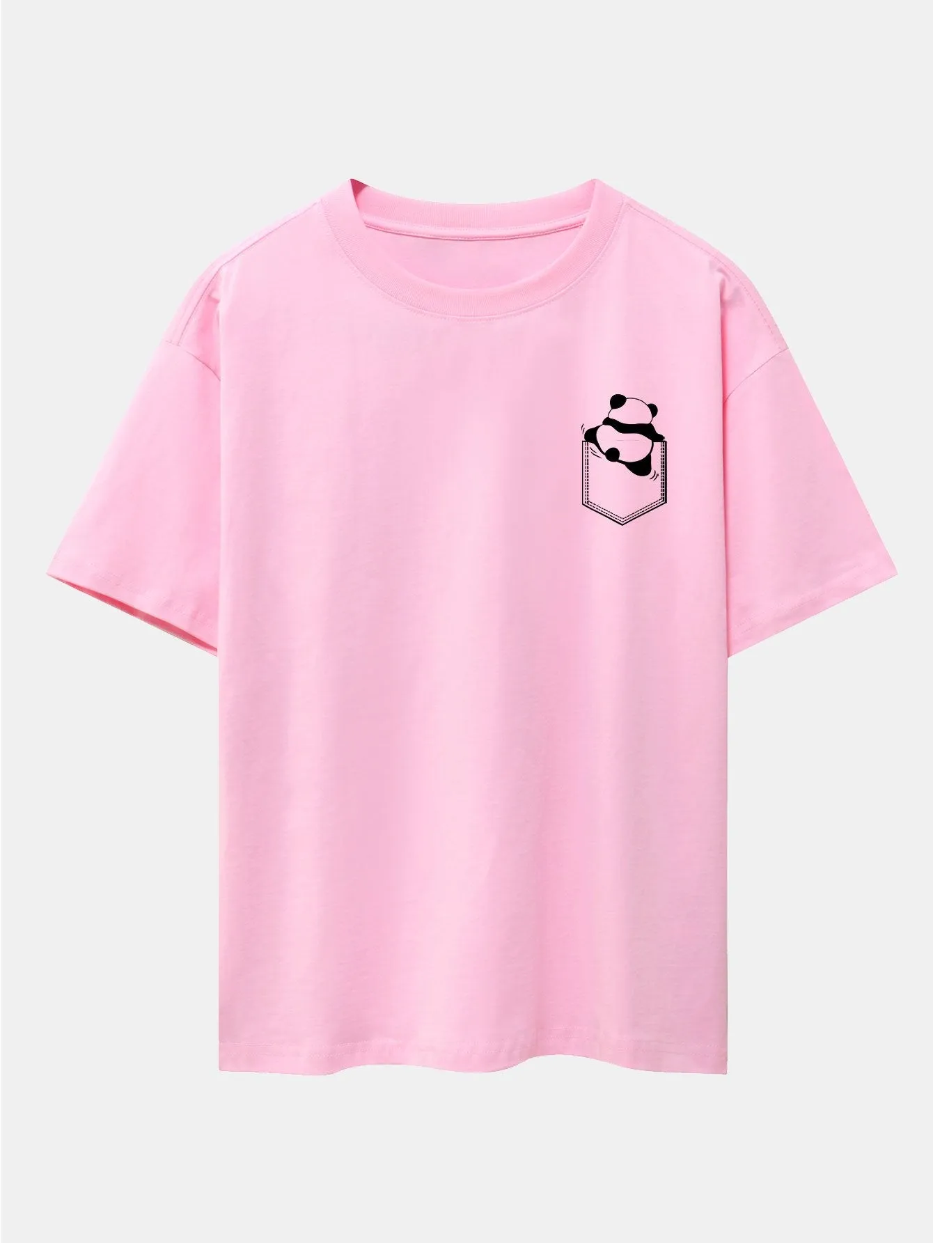 Pocket Panda Print Drop Shoulder Oversize T-Shirt sold by Hoooyi product image thumbnail 3