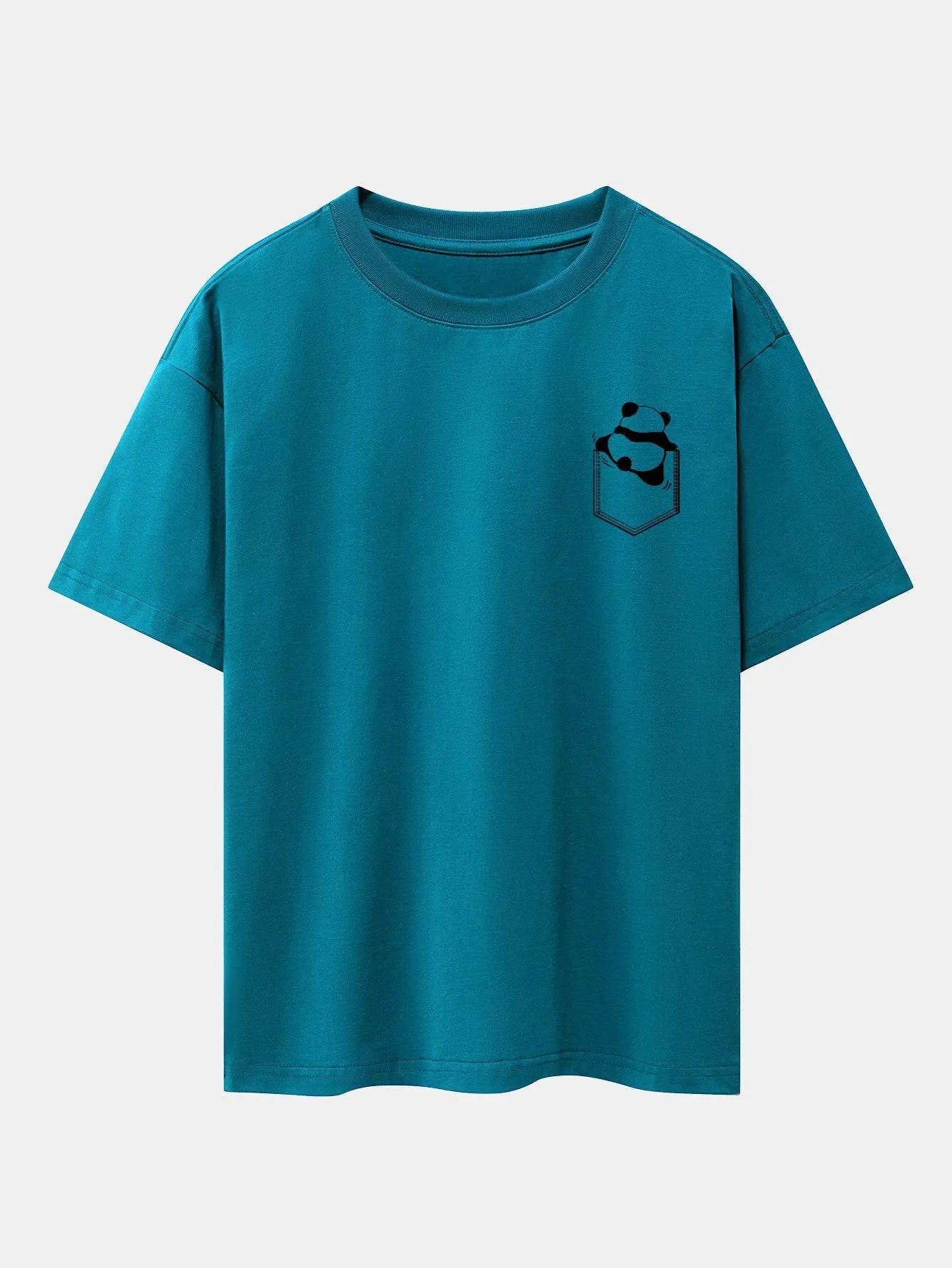 Pocket Panda Print Drop Shoulder Oversize T-Shirt sold by Hoooyi product image thumbnail 5