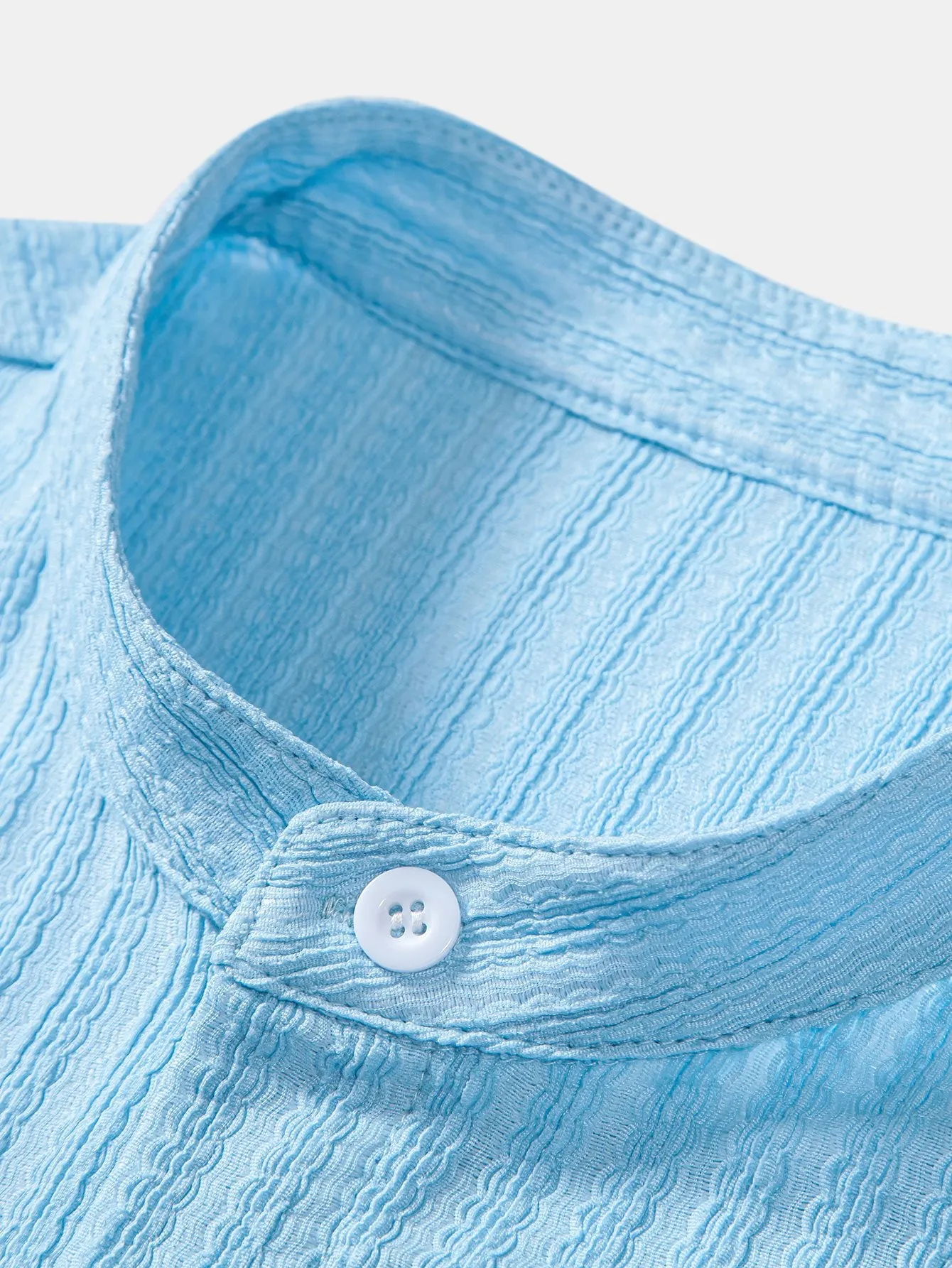 Muscle Fit Texture Ribbed Stand Collar Shirt sold by Hoooyi product image thumbnail 5