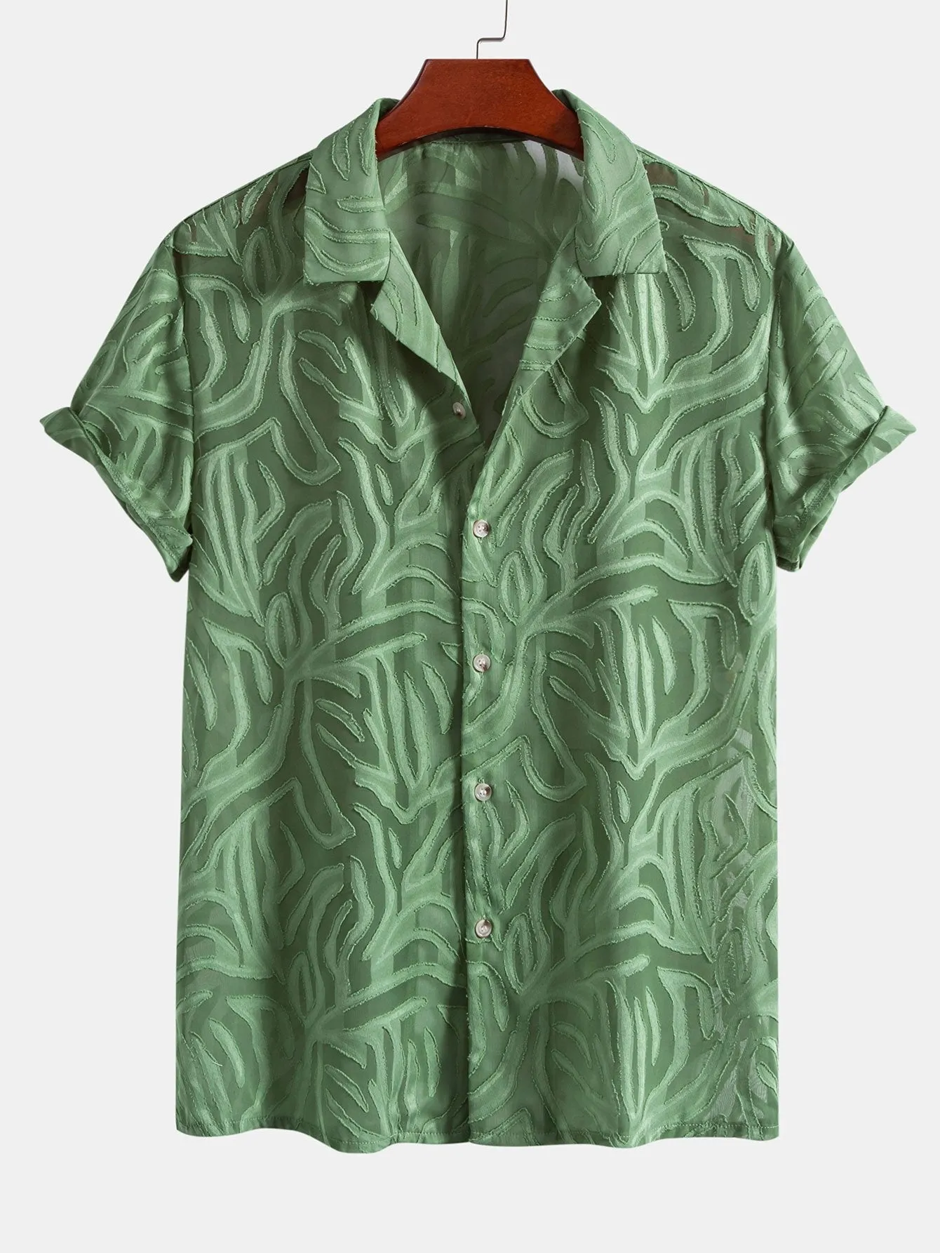 Jacquard Texture Cuban Shirt sold by Hoooyi product image thumbnail 2