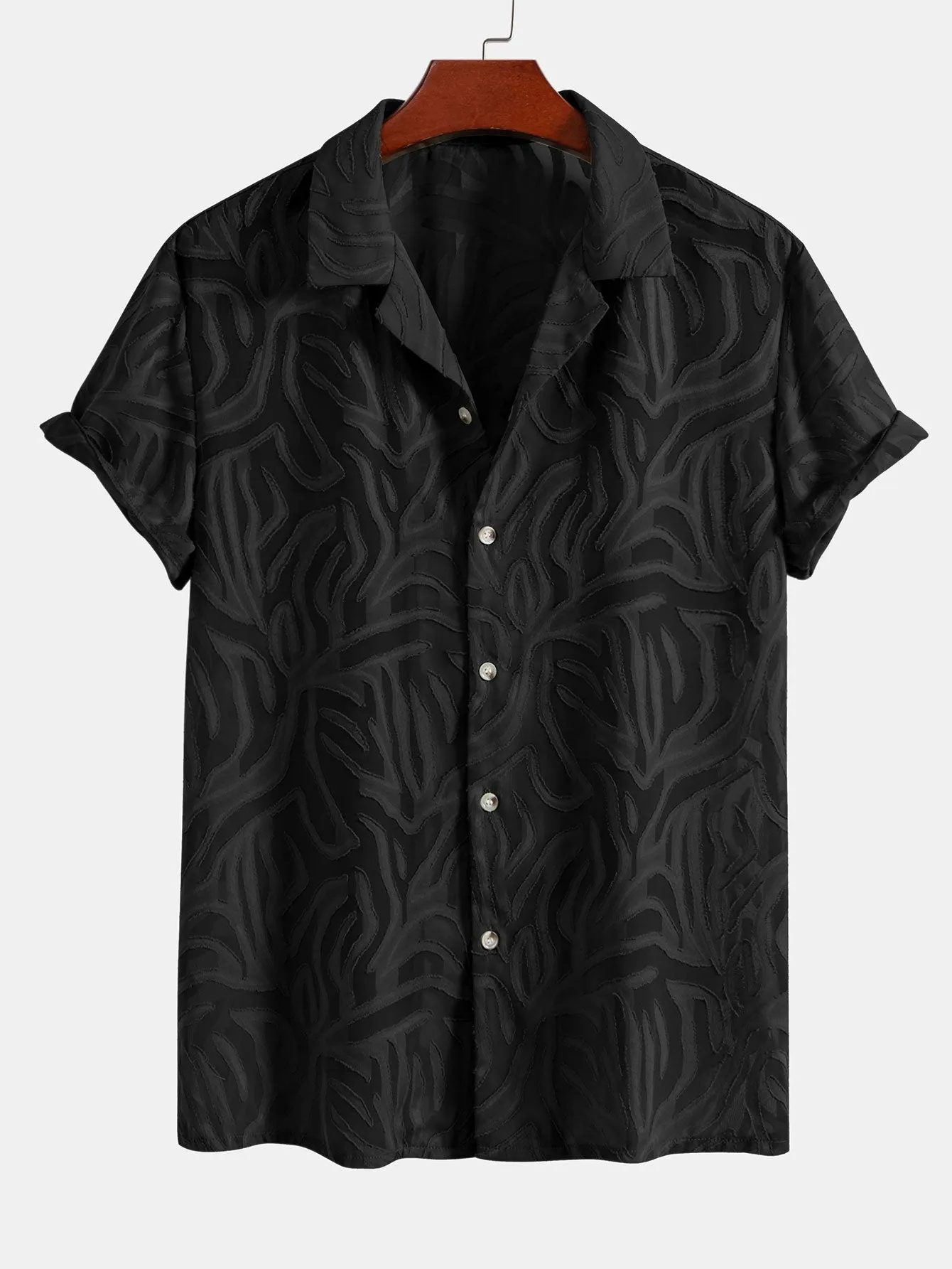 Jacquard Texture Cuban Shirt sold by Hoooyi product image thumbnail 5