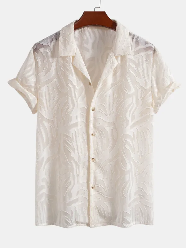 Jacquard Texture Cuban Shirt made by Hoooyi
