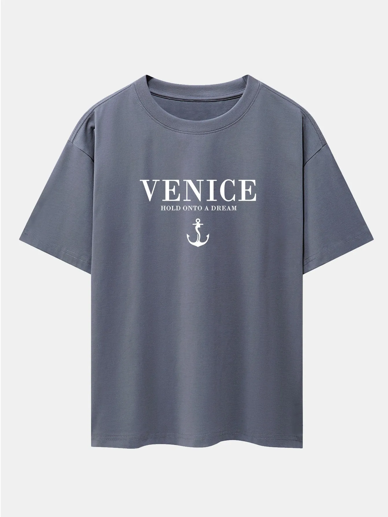 Venice Anchor Print Drop Shoulder Oversize T-Shirt sold by Hoooyi product image thumbnail 5