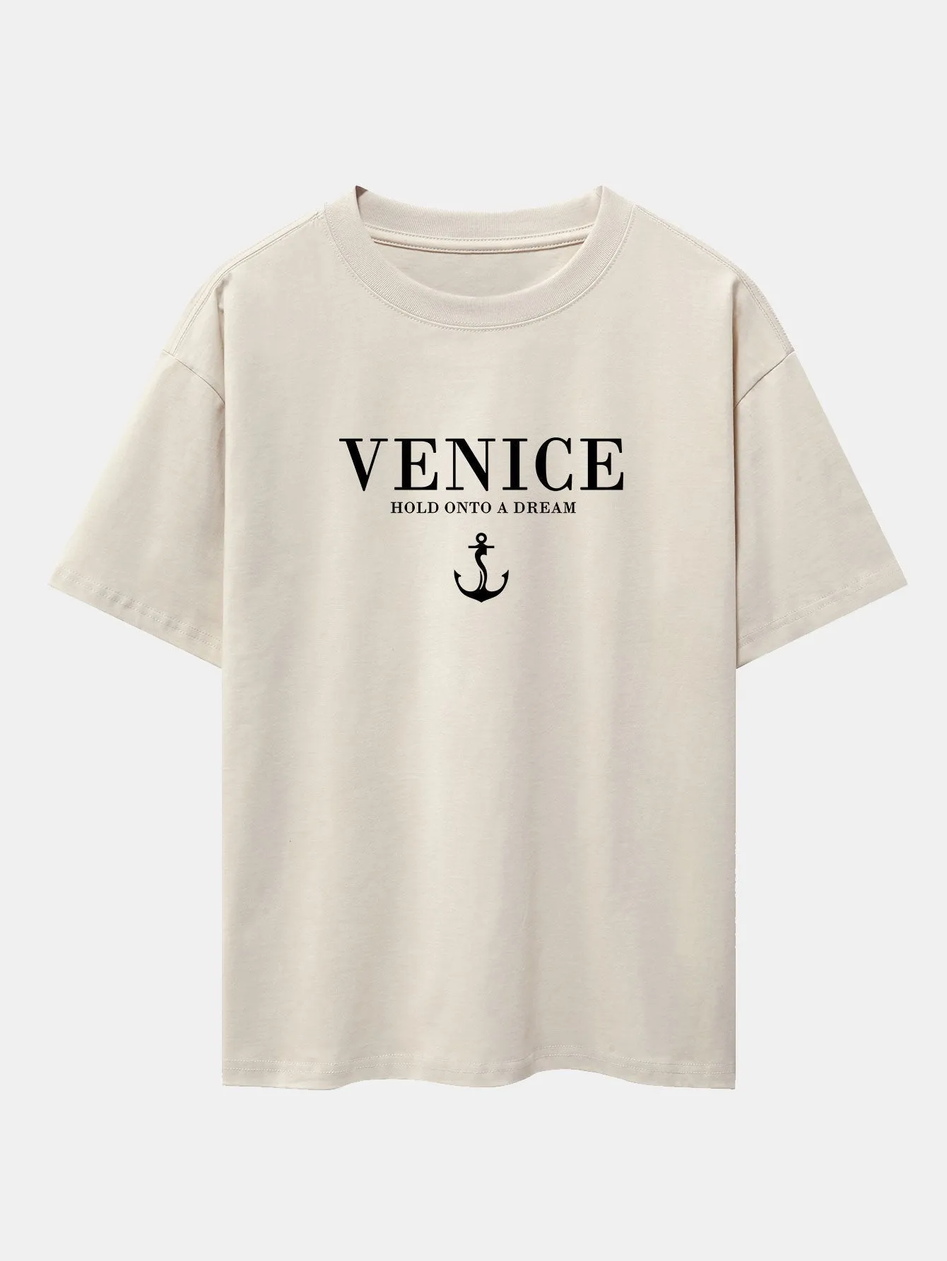Venice Anchor Print Drop Shoulder Oversize T-Shirt sold by Hoooyi product image thumbnail 2