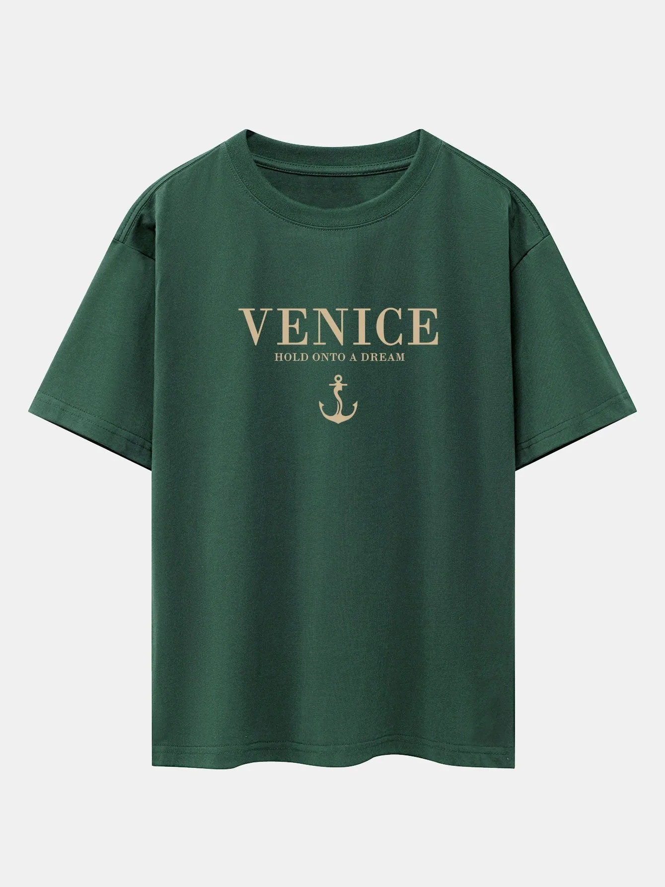 Venice Anchor Print Drop Shoulder Oversize T-Shirt sold by Hoooyi product image thumbnail 4