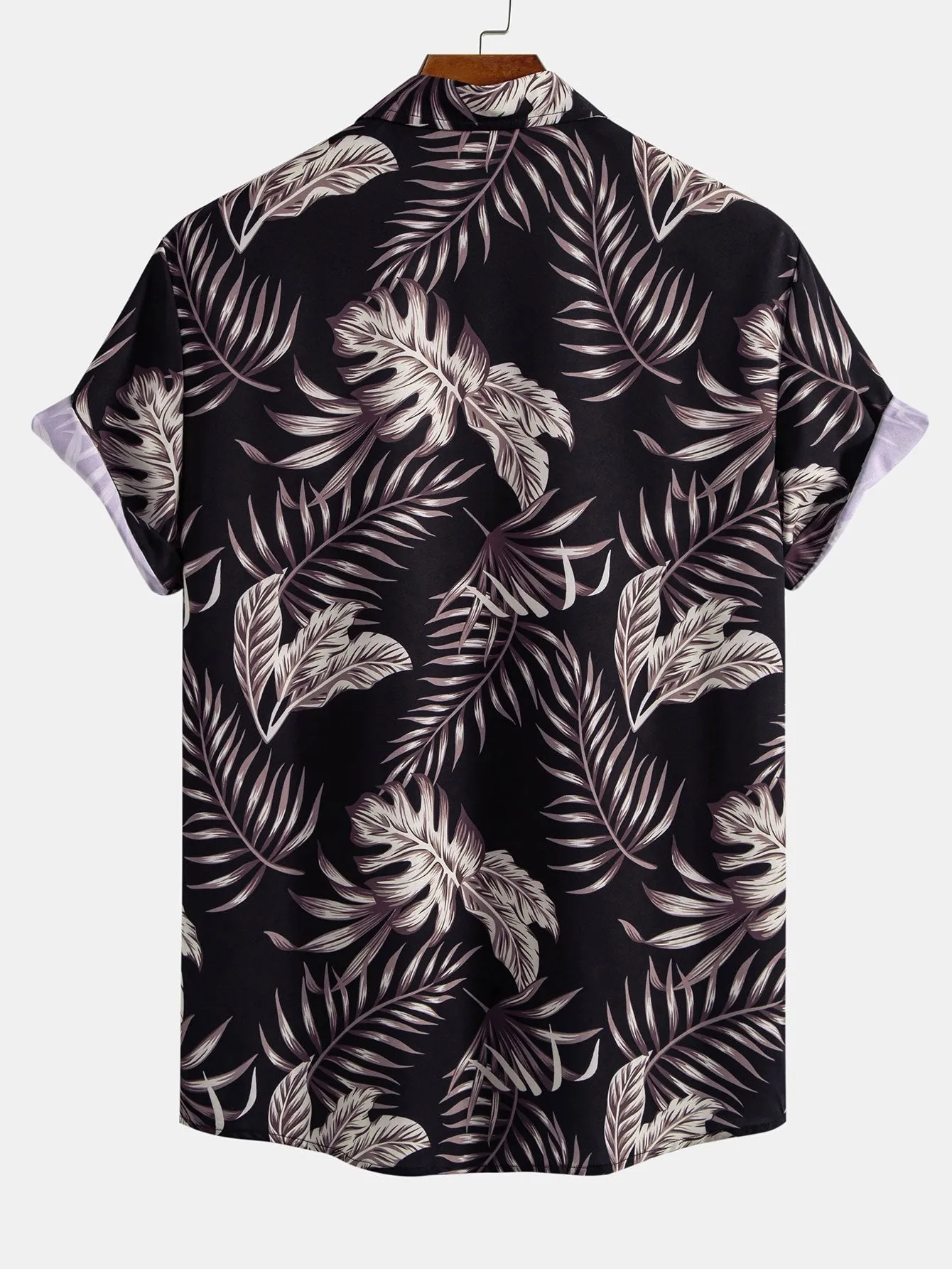 Leaf Print Button Up Shirt sold by Hoooyi product image thumbnail 2