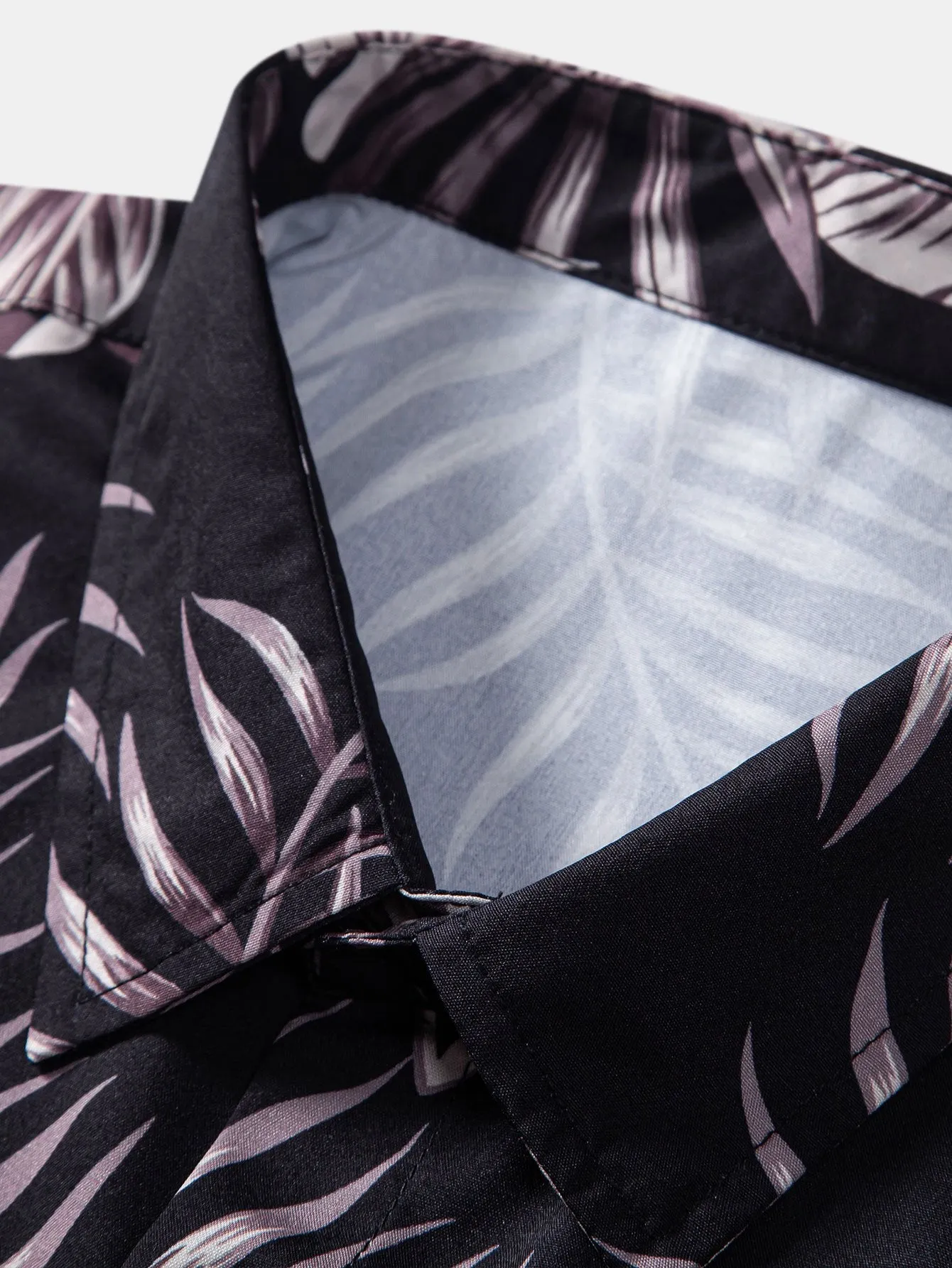 Leaf Print Button Up Shirt sold by Hoooyi product image thumbnail 3