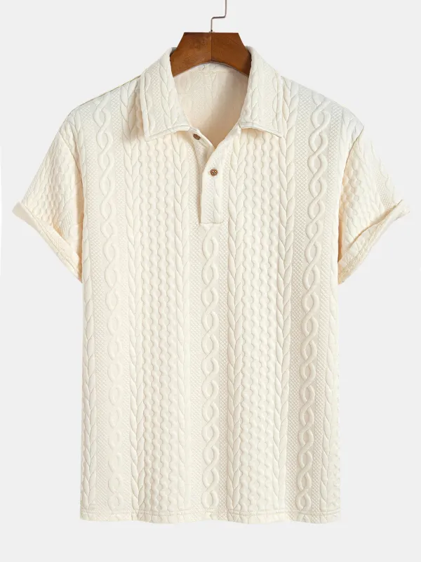 Twist Textured Jacquard Polo sold by Hoooyi
