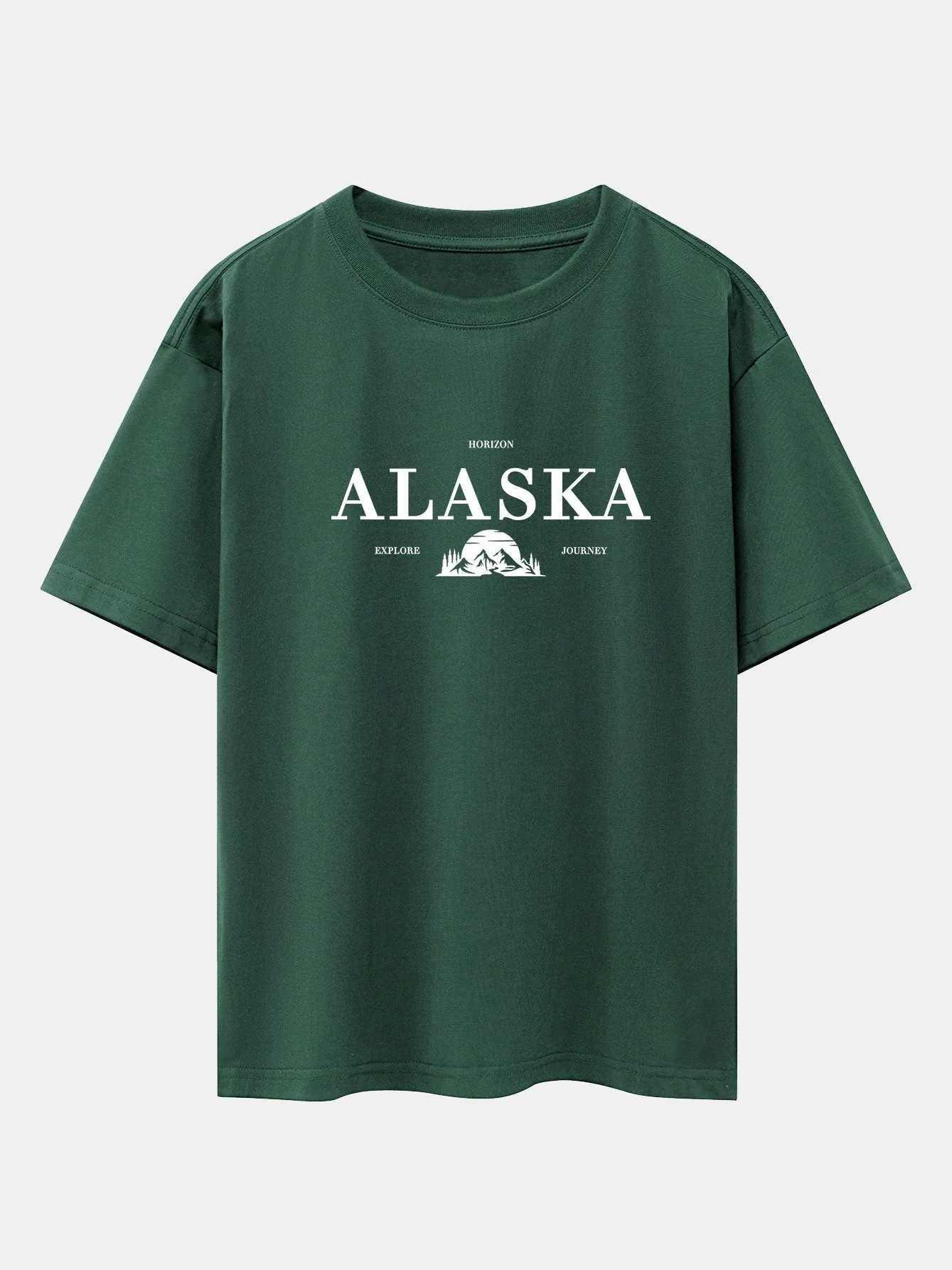 Alaska Slogan Print Drop Shoulder Oversize T-Shirt sold by Hoooyi