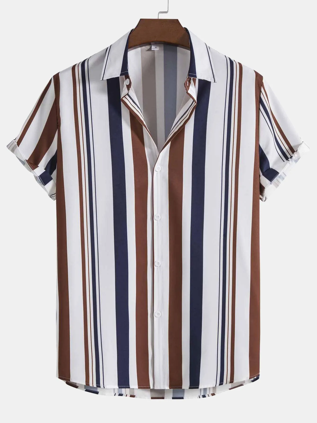 Colored Striped Print Shirt & Swim Shorts sold by Hoooyi product image thumbnail 2