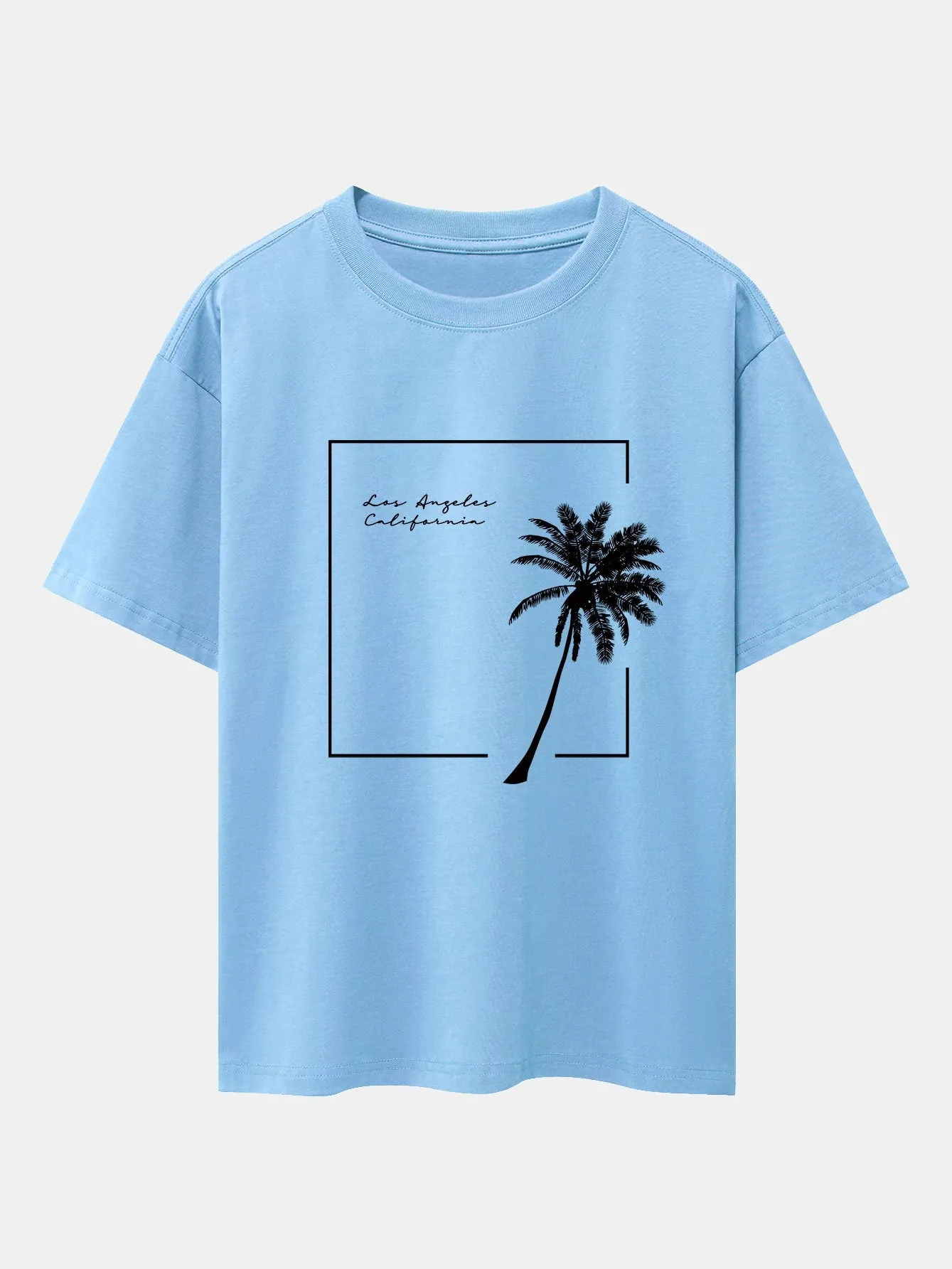 Los Angeles Palm Trees Print Drop Shoulder Oversize T-Shirt sold by Hoooyi product image thumbnail 5