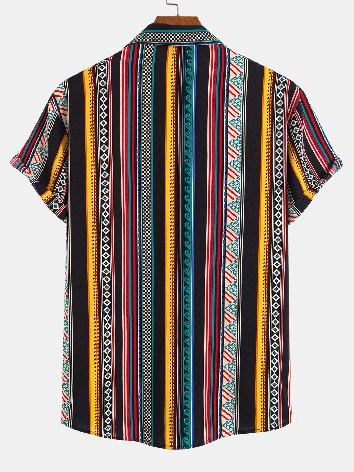 Ethnic Geometric Print Button Up Shirt sold by Hoooyi product image thumbnail 2