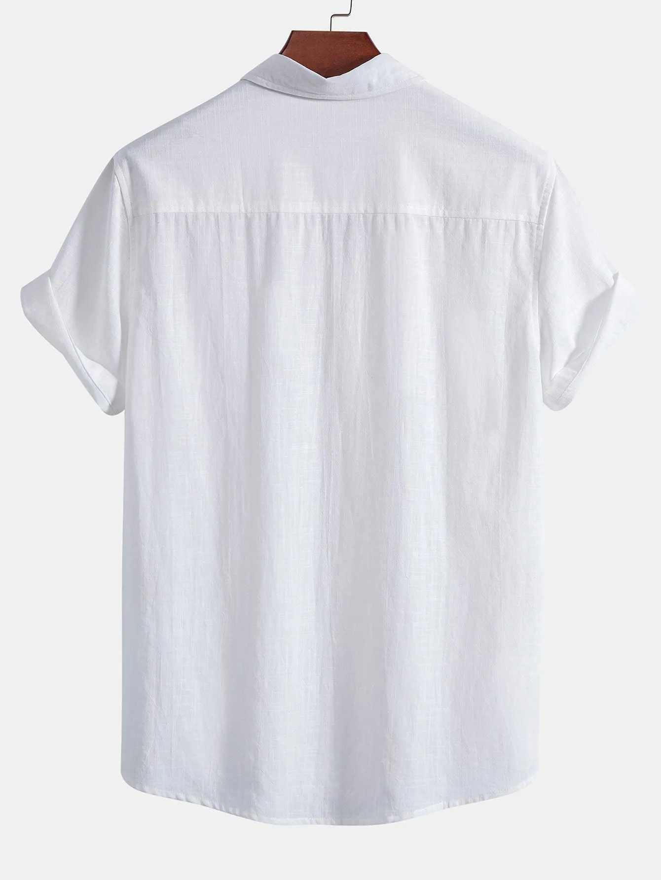 Heart Smiley Face Print Linen Look Cotton Button Up Shirt & Swim Shorts sold by Hoooyi product image thumbnail 3