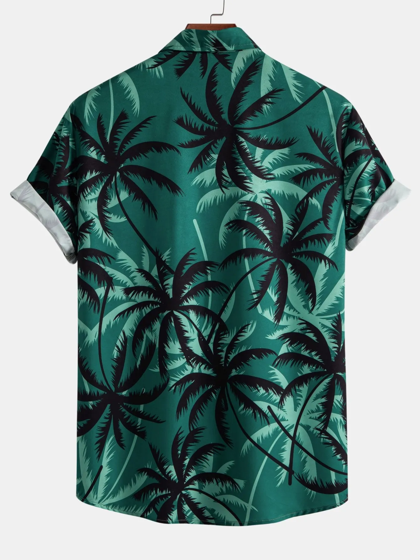 Palm Tree Print Button Up Shirt sold by Hoooyi product image thumbnail 2