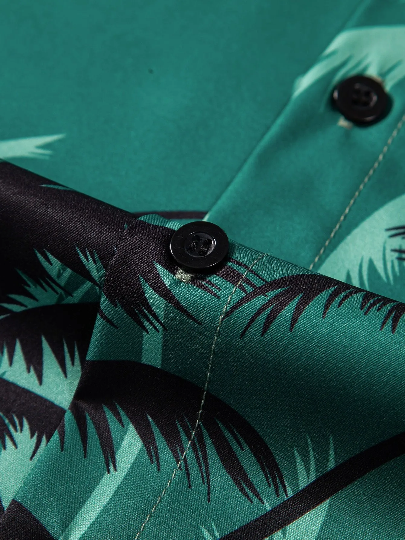 Palm Tree Print Button Up Shirt sold by Hoooyi product image thumbnail 4