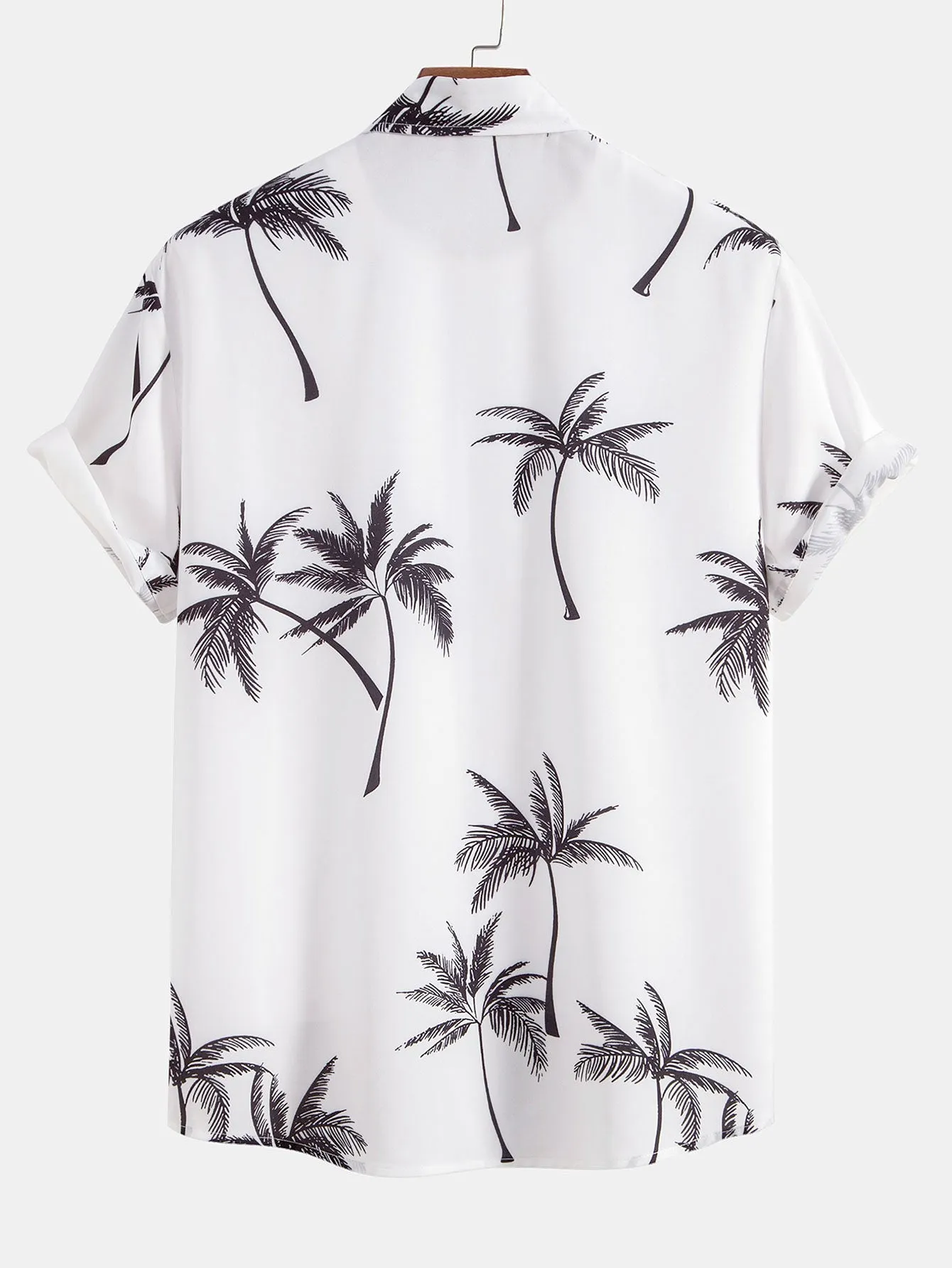 Palm Tree Print Button Up Shirt sold by Hoooyi product image thumbnail 2