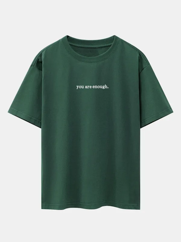 Slogan Back Print Drop Shoulder Oversize T-Shirt sold by Hoooyi