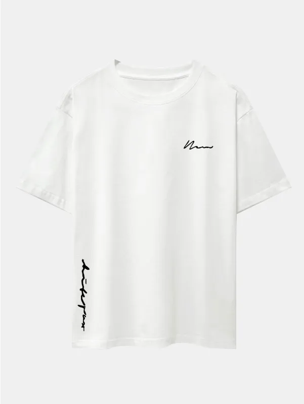 Slogan Print Drop Shoulder Oversize T-Shirt sold by Hoooyi