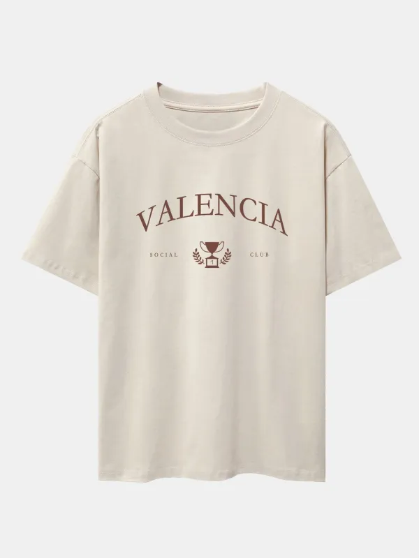 Valencia Print Drop Shoulder Oversize T-Shirt sold by Hoooyi