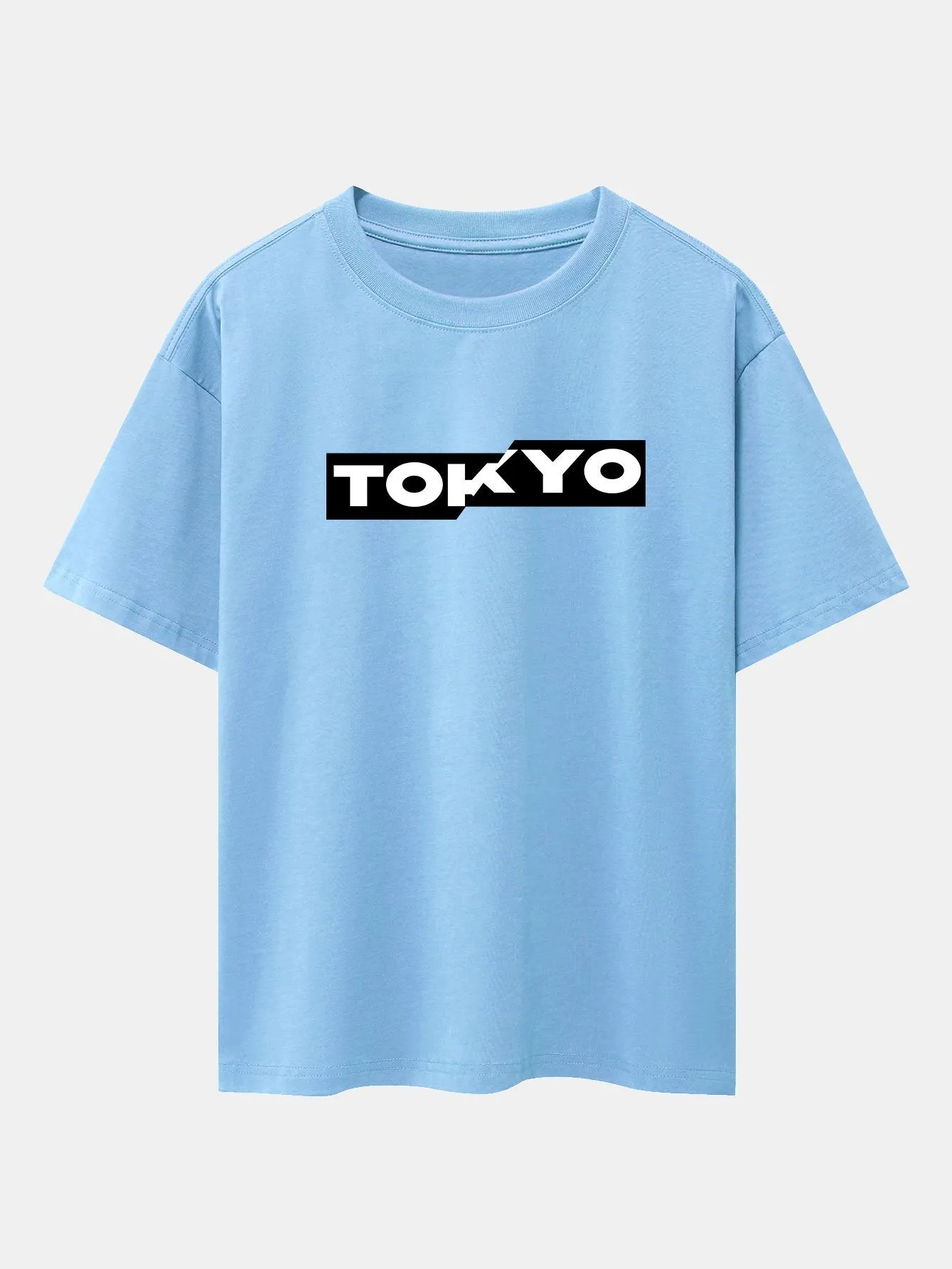 Tokyo Print Drop Shoulder Oversize T-Shirt sold by Hoooyi