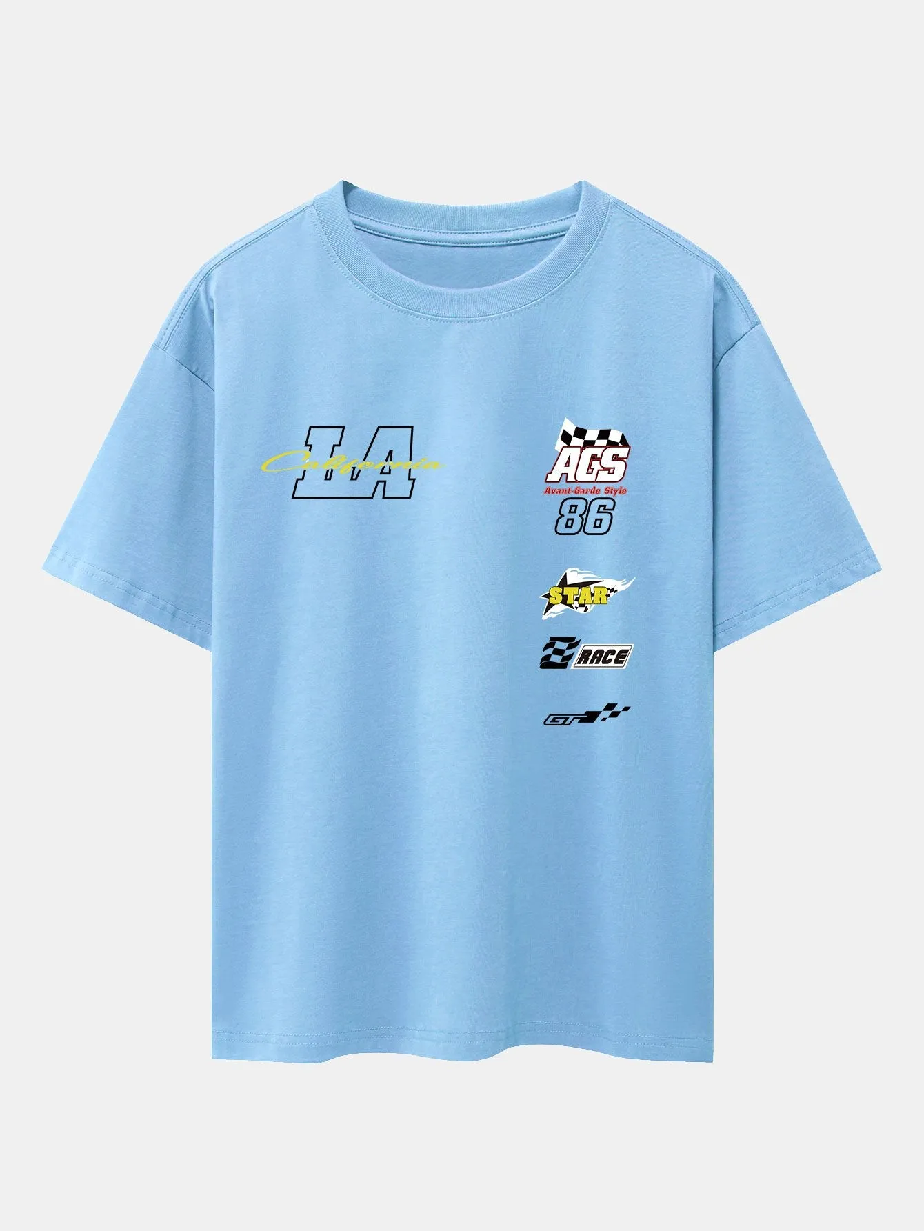 LA Racing Slogan Print Drop Shoulder Oversize T-Shirt sold by Hoooyi product image thumbnail 5