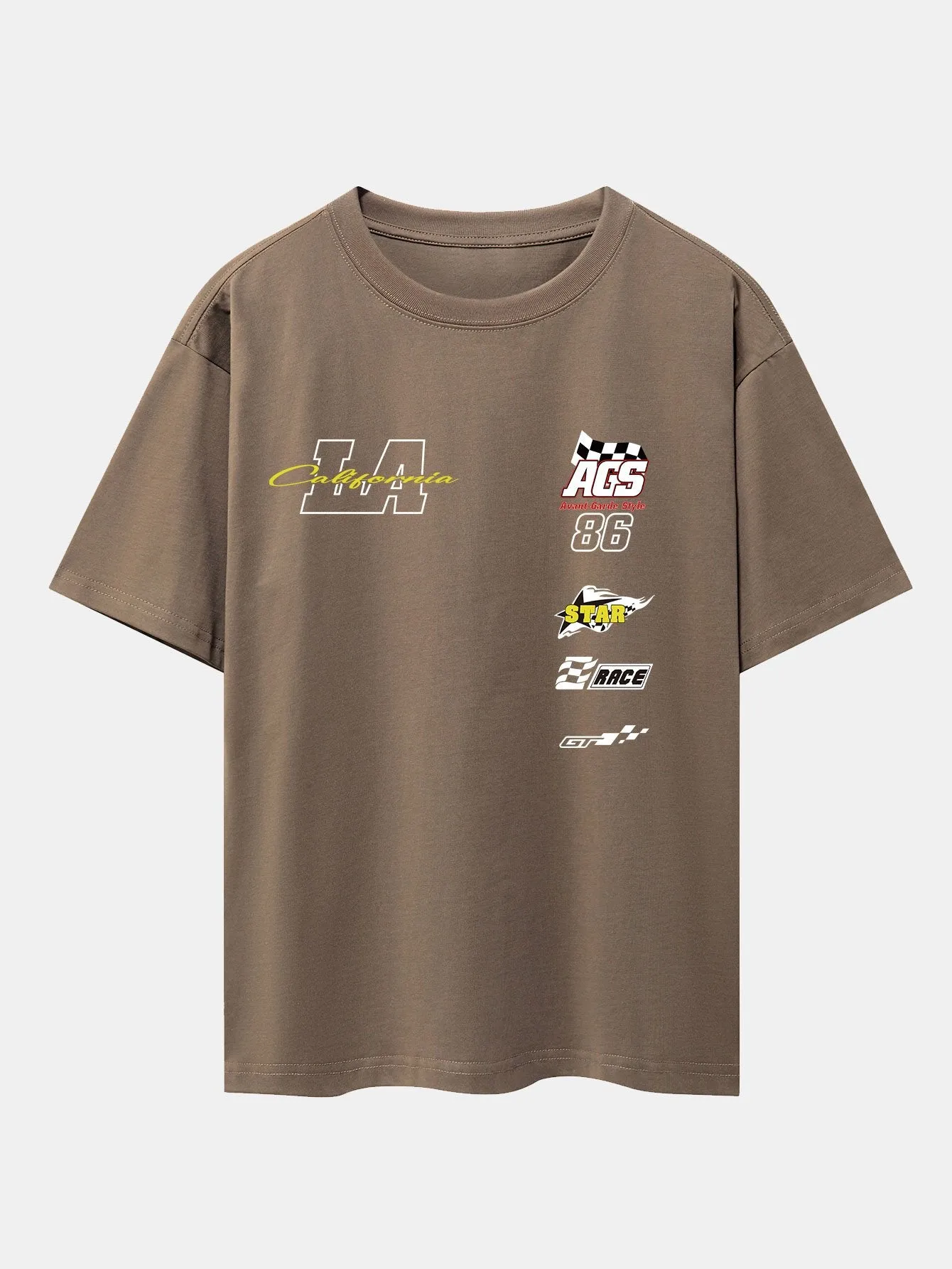 LA Racing Slogan Print Drop Shoulder Oversize T-Shirt sold by Hoooyi product image thumbnail 4