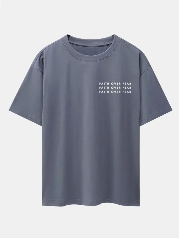 Slogan Print Drop Shoulder Oversize T-Shirt sold by Hoooyi