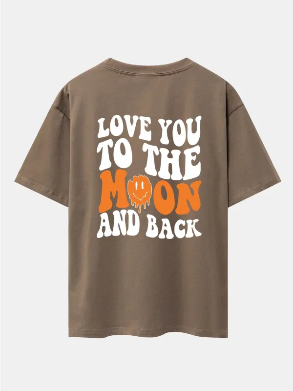 Smiley Slogan Back Print Drop Shoulder Oversize T-Shirt sold by Hoooyi